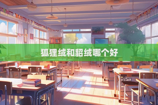 狐狸绒和貂绒哪个好  第1张